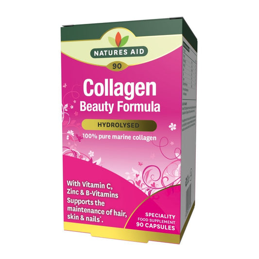 Natures Aid 100% Pure Marine Collagen Beauty Formula 500mg (90 Capsules)