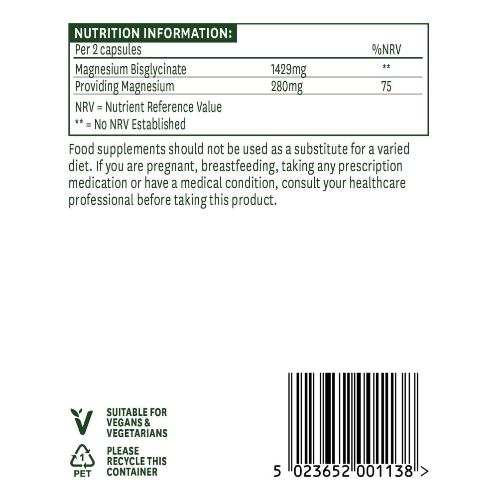Natures Aid Magnesium Glycinate 1429 mg 90 Tablets