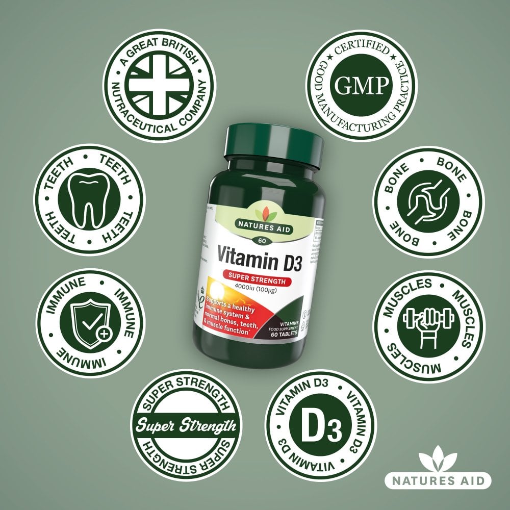NATURES AID Vitamin D3 4000iu 60 Tablets