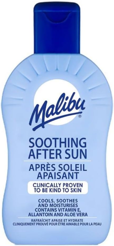Malibu Sun After Sun Soothing Moisturising Lotion, Vitamin Enriched 200ml Cooling & Hydrating, Aloe Vera, Vitamin E & Allantoin, For Sun-Exposed Skin, Travel Friendly