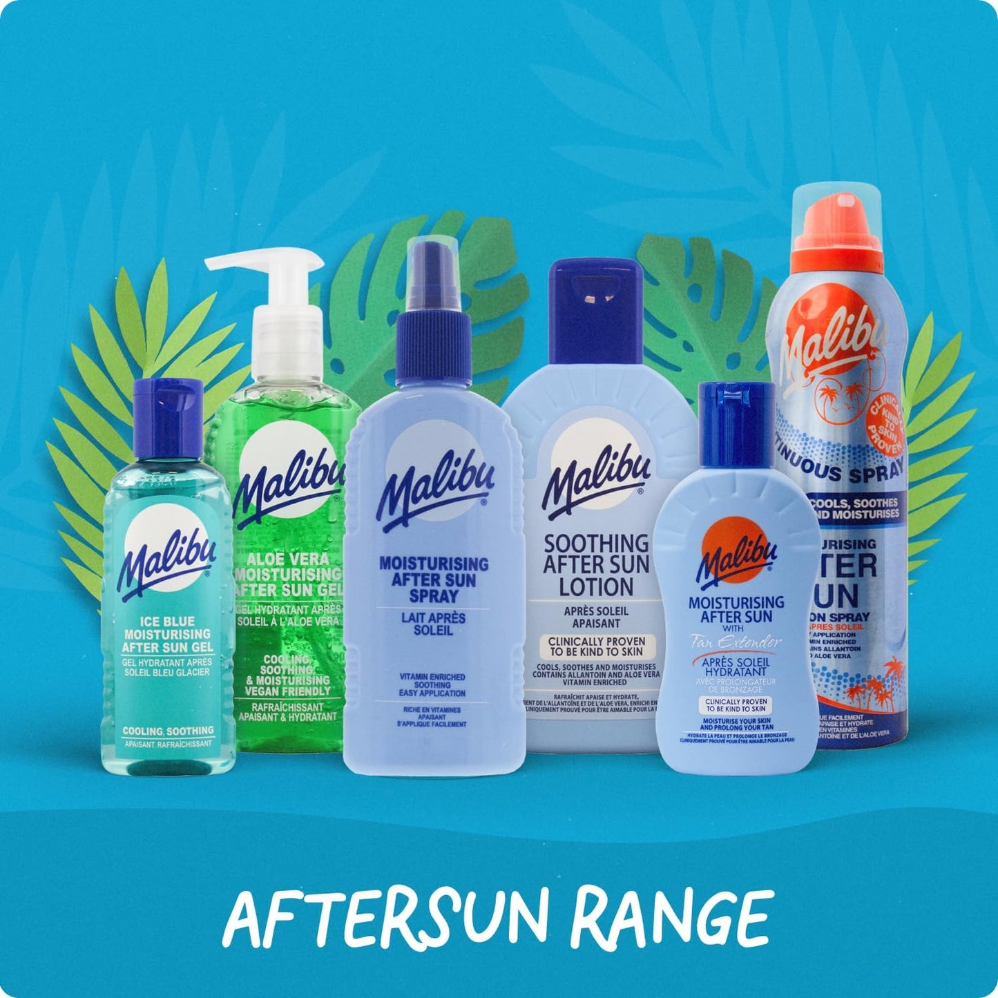 Malibu Sun Aloe Vera Gel Spray, Soothing After Sun Continuous Spray, 175ml Cooling Gel, For Sun-Exposed Skin, Moisturising & Hydrating, Helps to Maintain Tan