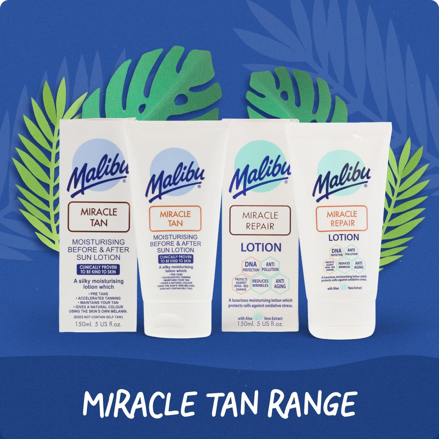 Malibu Sun Ultra Hydration Lotion, Moisturising After Sun & Daily Body Lotion, Anti-Ageing Skincare with Collagen Stimulating Care, 150ml