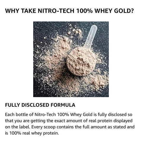 MuscleTech NitroTech 100% Whey Gold Protein Powder.