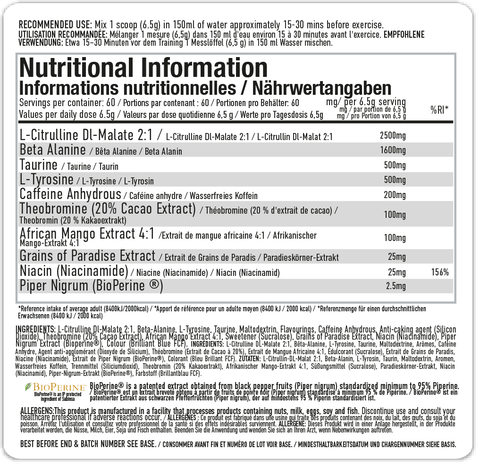 PER4M WORLD CLASS PRE-WORKOUT UK (60-Servings)