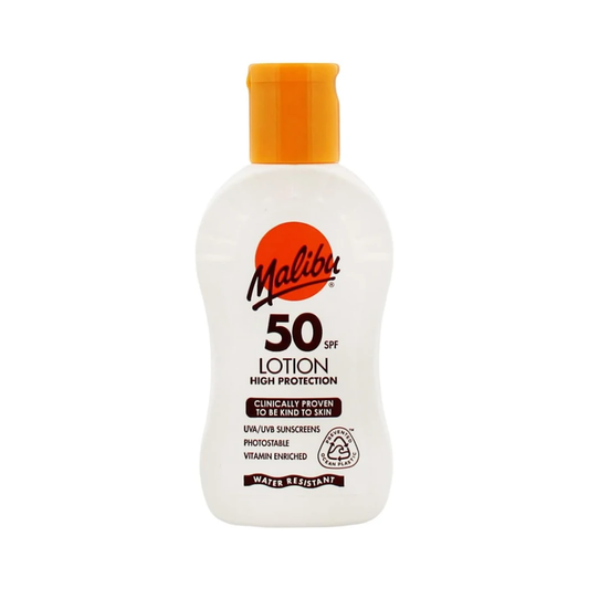 Malibu Sun SPF 50 Lotion, Very High Protection Sun Cream, Water Resistant, Vitamin E and Aloe Vera Extract, 100ml