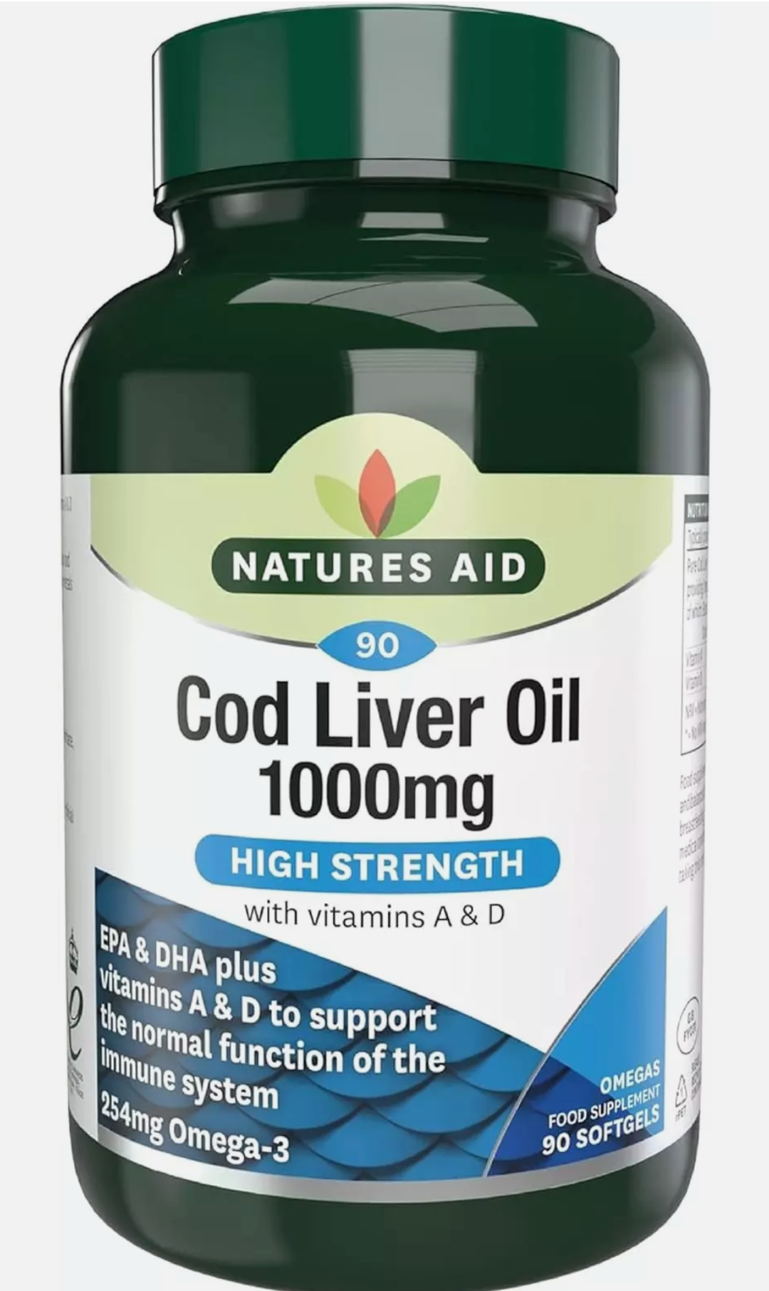 Natures Aid Cod Liver Oil 1000mg High Strength
