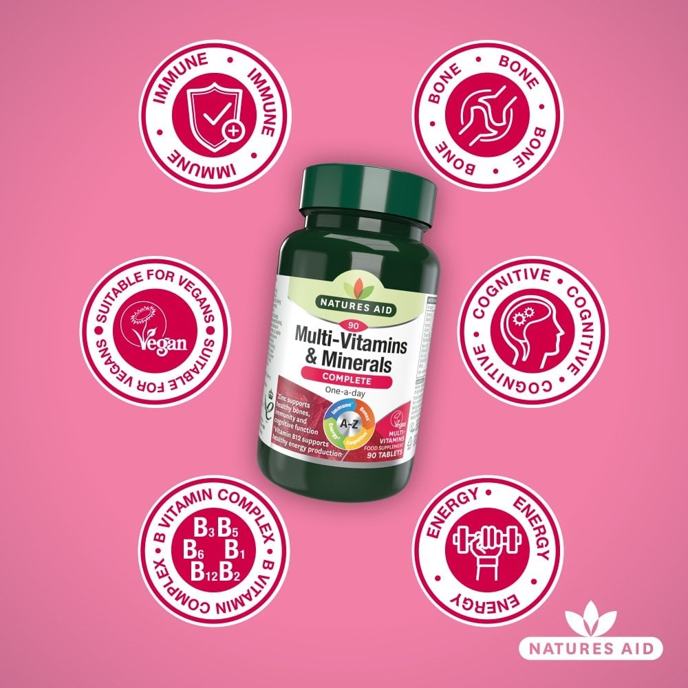 Natures Aid Complete Multi-Vitamins & Minerals 90 Tablets