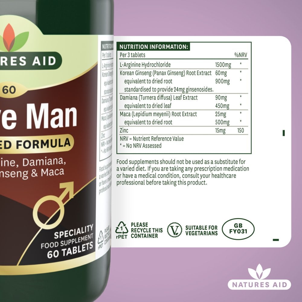 NATURES AID Active Man 60 Tablets