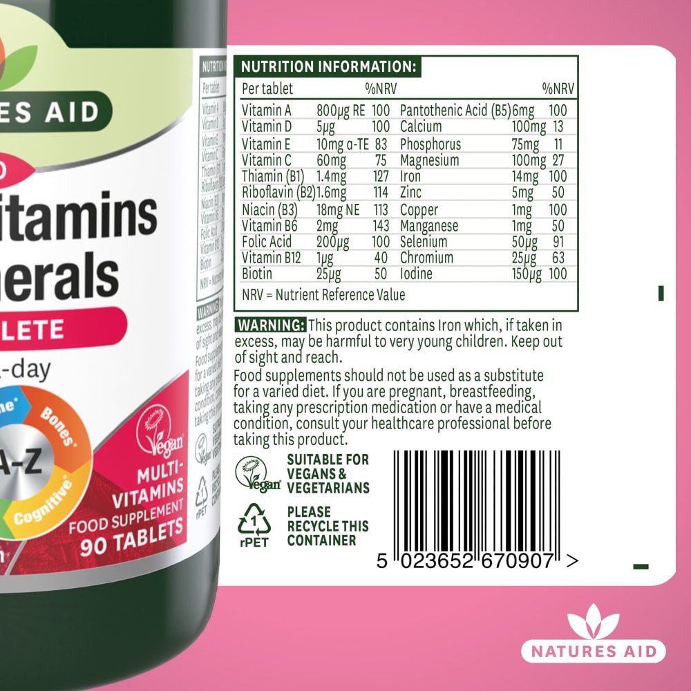 Natures Aid Complete Multi-Vitamins & Minerals