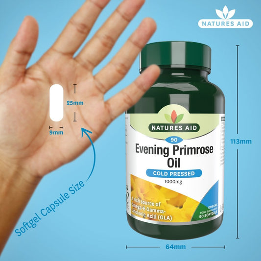 Natures Aid Evening Primrose Oil (Cold Pressed - 90 Softgels) 1000mg