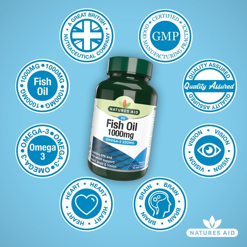 NATURES AID Fish Oil 1000mg 180 Softgels
