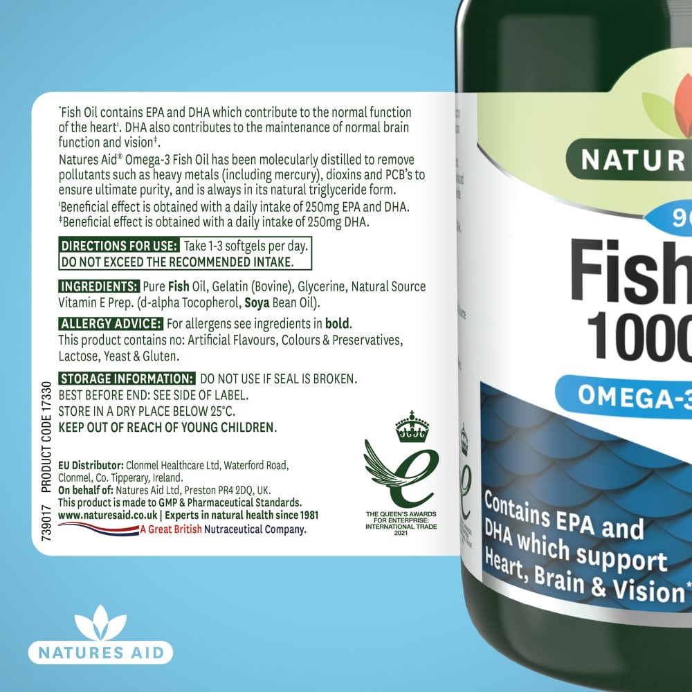 NATURES AID Fish Oil 1000mg 180 Softgels