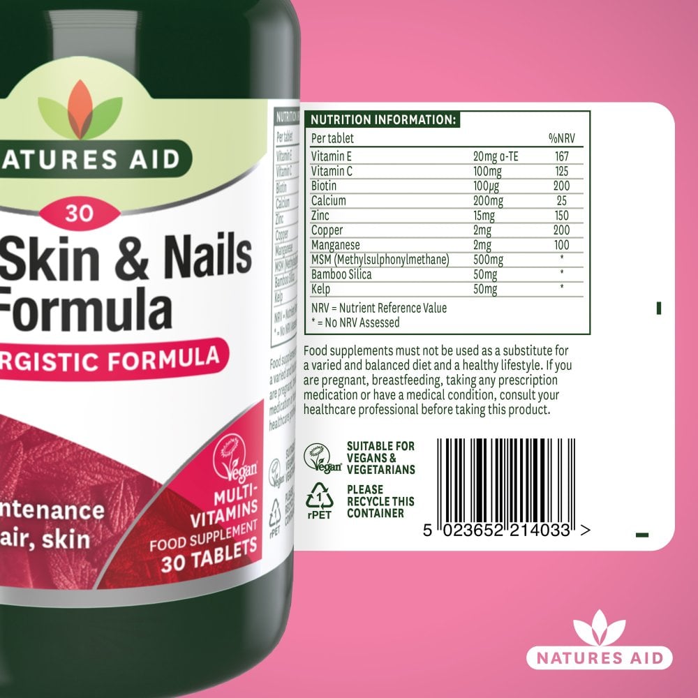 Natures Aid Hair, Skin and Nails Formula 30 Tablets