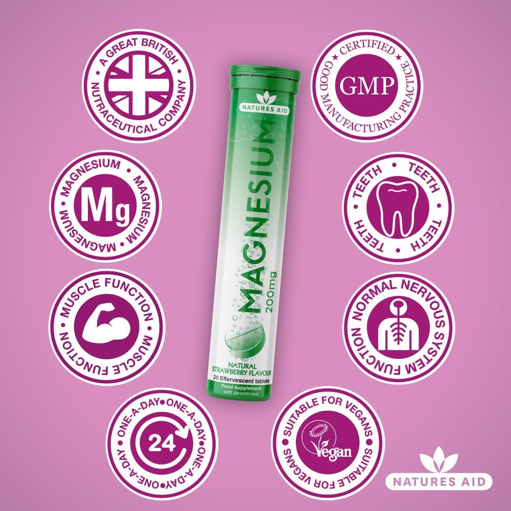 Natures Aid Magnesium Effervescent 200mg