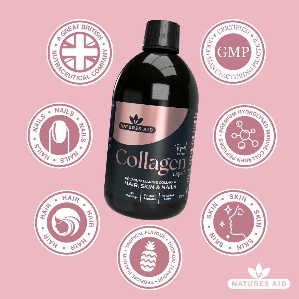 Natures Aid Marine Collagen Liquid 5000mg - Tropical 500ml