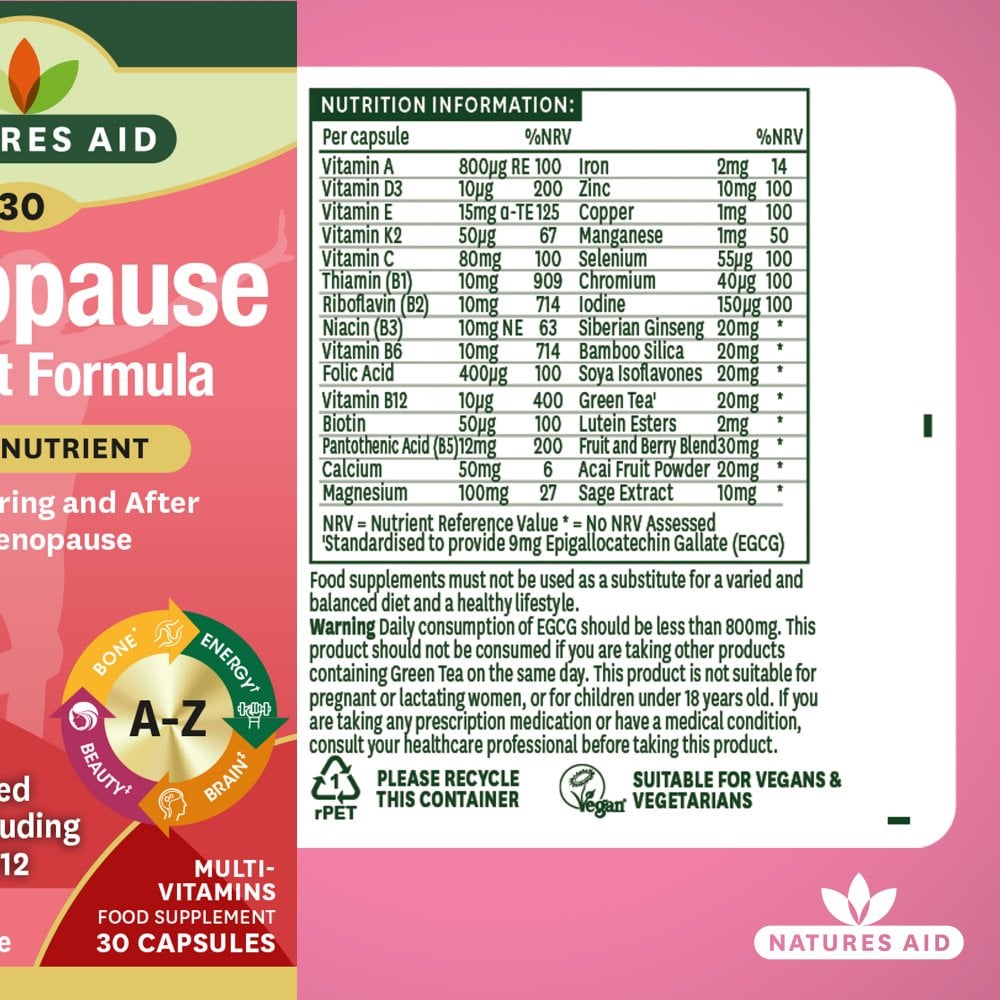 Natures Aid Menopause Support Formula 30 Capsules