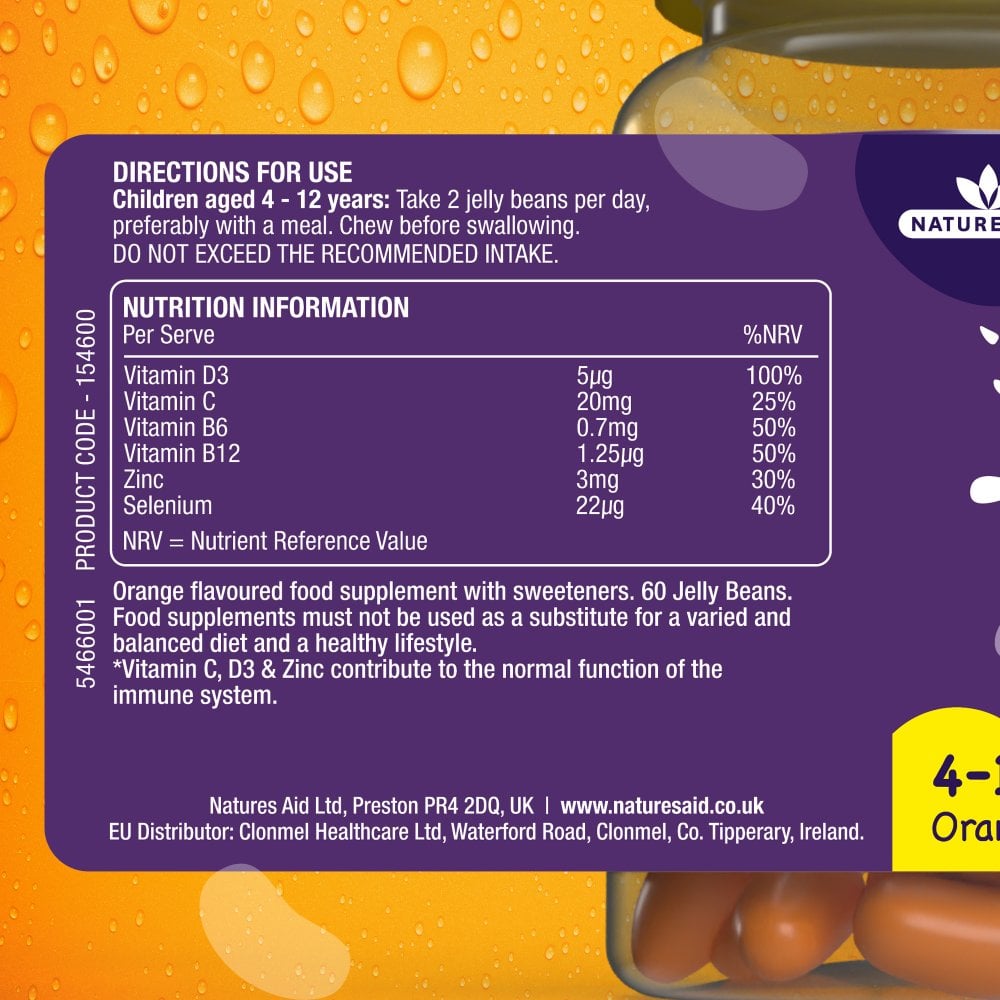 Natures Aid Mini Drops Jelly Beans Immune 60 Beans