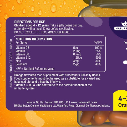 Natures Aid Mini Drops Jelly Beans Immune 60 Beans