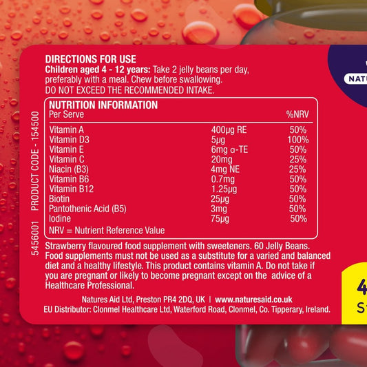 Natures Aid Mini Drops Jelly Beans Multivitamin 60 Beans