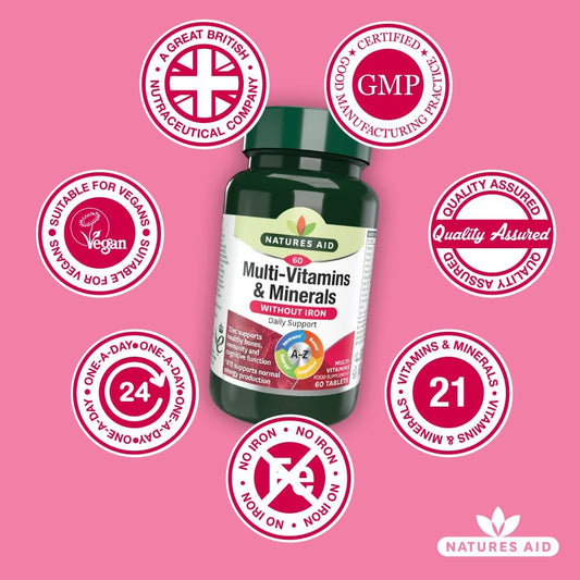 Natures Aid Multi-Vitamins & Minerals (without Iron) 60 Tablets