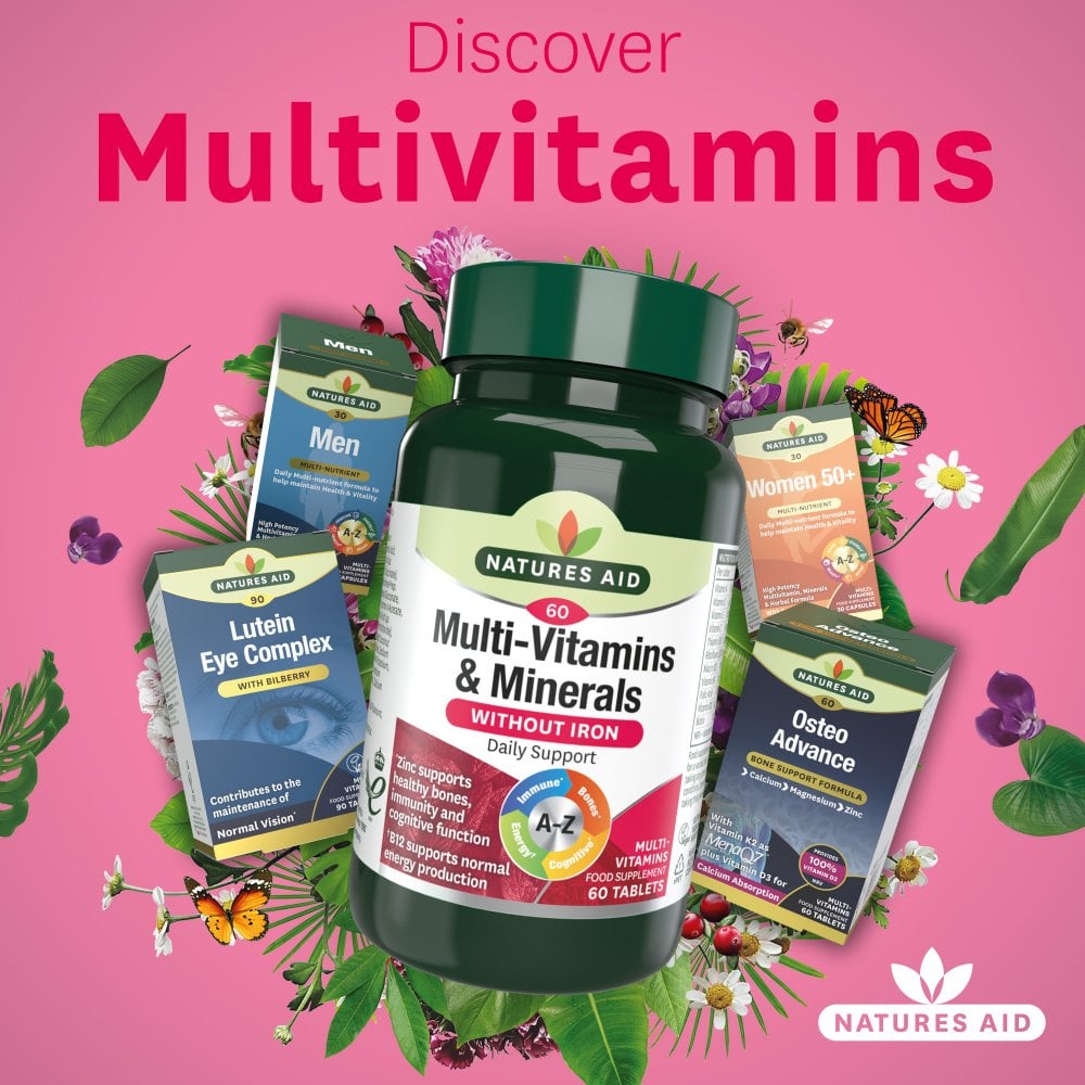 Natures Aid Multi-Vitamins & Minerals (without Iron) 60 Tablets