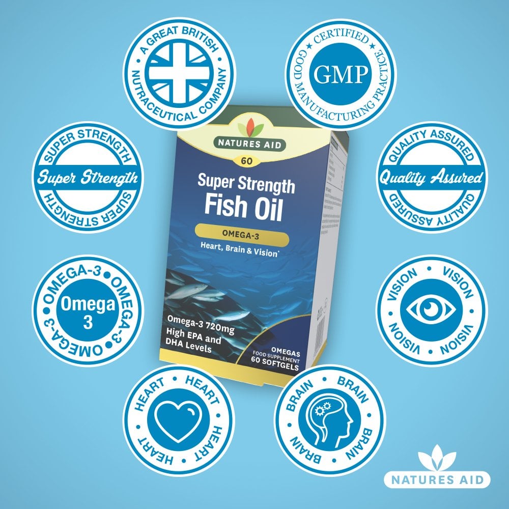 NATURES AID Super Strength Fish Oil - 1200 (60 Softgels