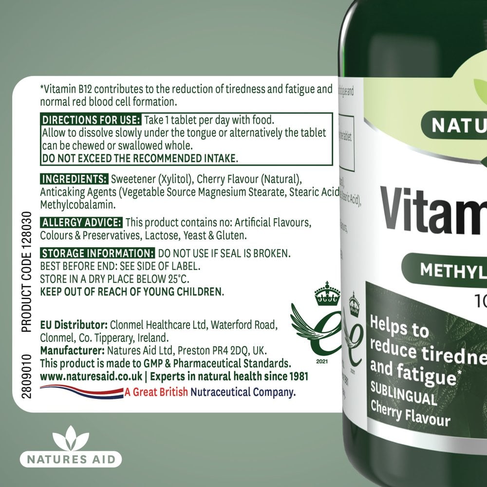 Natures Aid Vitamin B12 (Sublingual) 90 Tablets