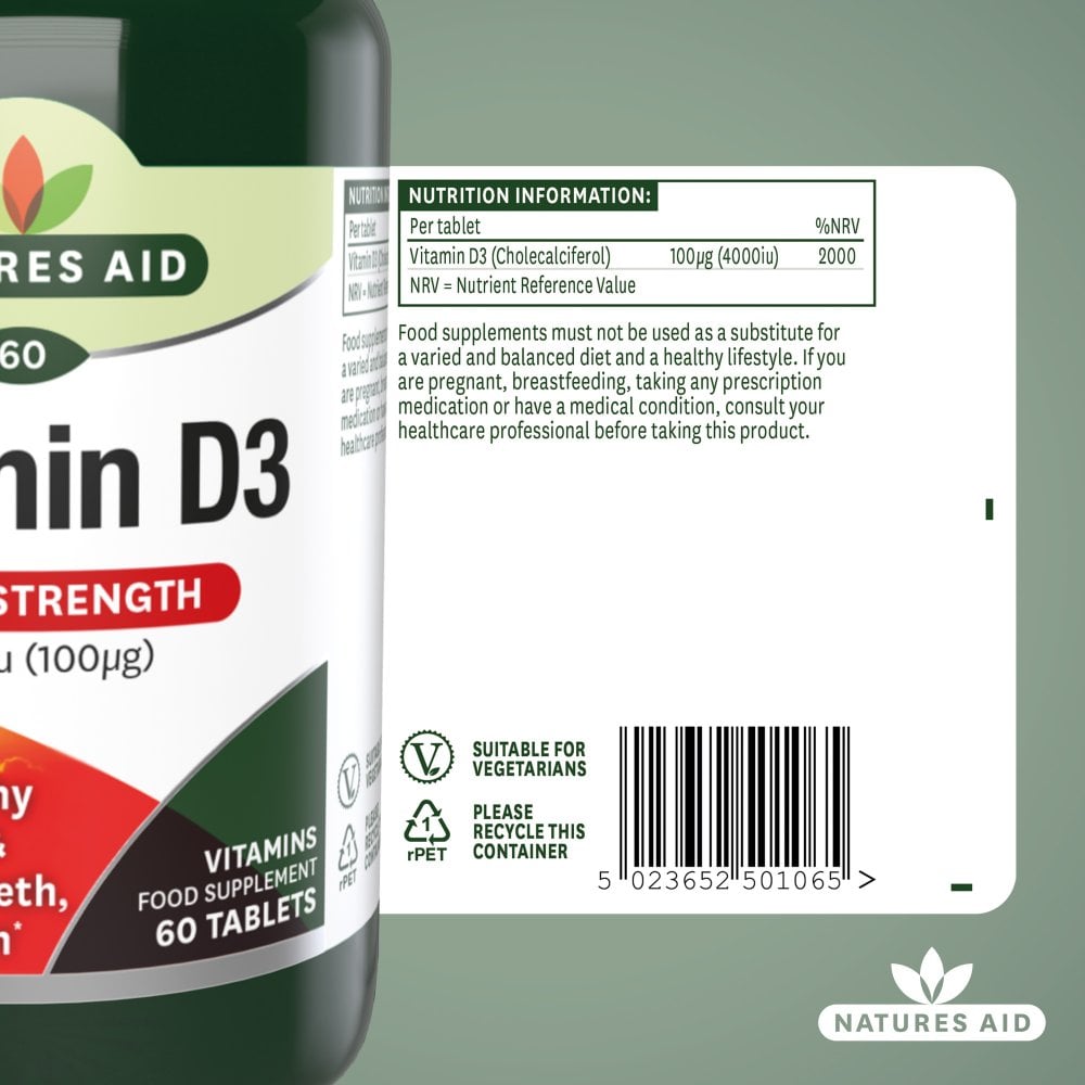 NATURES AID Vitamin D3 4000iu 60 Tablets